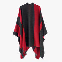 Double Sided Cape Shawl Outer Wear Women Striped Bar Shawl High Sense Cape Shawl