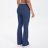 Nude Feel Yoga Pants Cross High Waist Wide Leg Bell Bottoms Women Sports Fitness Pants - Modestly Vogue 