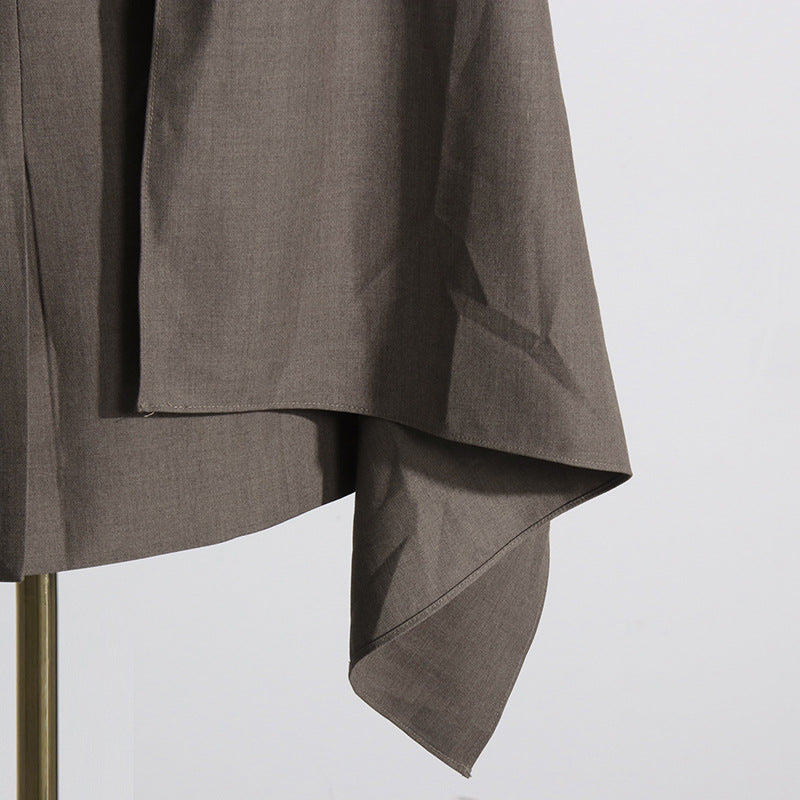 Elegant Cutout Scarf Blazer for Women – Slim Fit Style - Modestly Vogue 