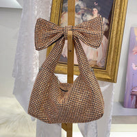 Elegant Bow Trend Shiny Rhinestone Bag Tote Shoulder Bag - Modestly Vogue 