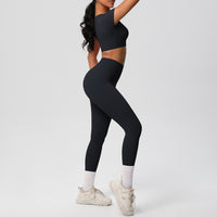 Nude Feel Hip Raise Yoga Set – High Waist Fitness Pants &  Bra Top