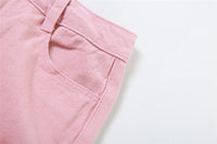 Contrast Color High Waist Loose Casual Jeans Pants - Modestly Vogue 