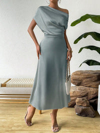 Women’s Satin Summer  Dress – Trendy Slim Fit - Modestly Vogue 