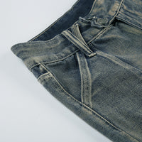 Distressed Split Pocket Jeans Low Waist Wide Leg Jeans - Modestly Vogue 