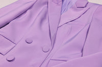 Black Tailored Bustier Blazer Suit Set Three Piece Pant Set - Modestly Vogue 