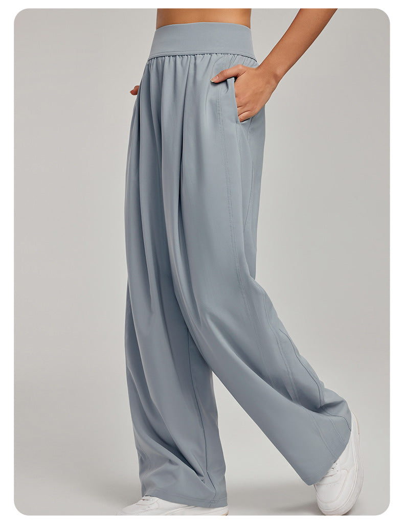 High Waist Wide Leg Yoga Pants for Women – Loose Workout Pants - Modestly Vogue 