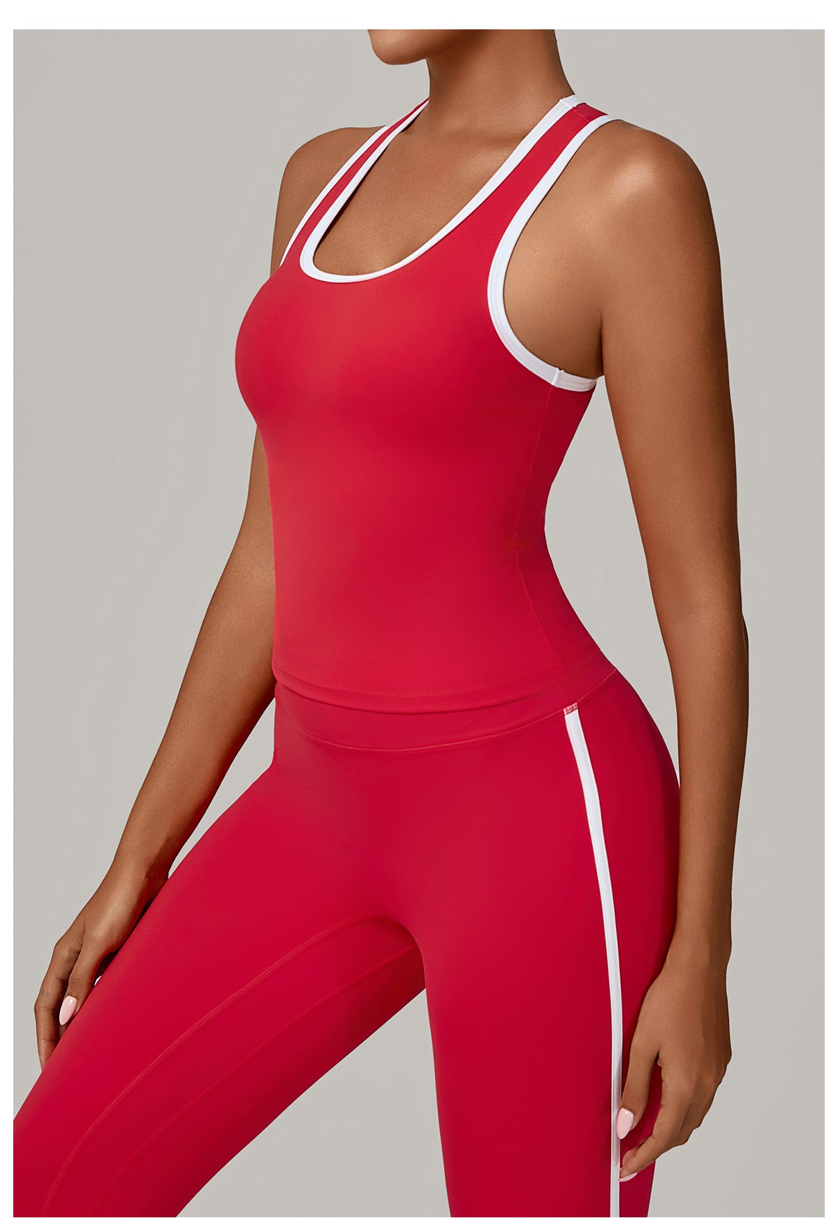 No Chest Pad Stitching Contrast Color Beauty Back Yoga Vest Quick Drying Workout Top Outer Wear Running Exercise Vest Women