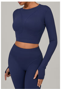 Long Sleeve Yoga Clothes High Strength Workout Clothes Pilates Running Sport Long Sleeve Top