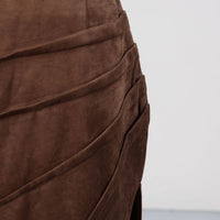 Personalized Street High Slit Long Skirt Autumn Pleating Lace up Fashionable Niche Skirt