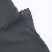 Women Clothing Autumn Winter Solid Color Casual Large Collar Sleeveless Contrast Color Drawstring Hooded Sweater Top