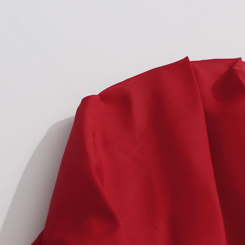 Deep Vest Summer Non Specification Ruffled Tube Top Cinched Waist Evening Top - Modestly Vogue 