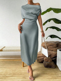 Women’s Satin Summer  Dress – Trendy Slim Fit - Modestly Vogue 