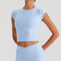 Nude Feel Sports T-Shirt – Removable Chest Pad, Backless Yoga Vest