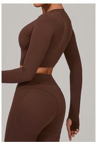 Long Sleeve Yoga Clothes High Strength Workout Clothes Pilates Running Sport Long Sleeve Top