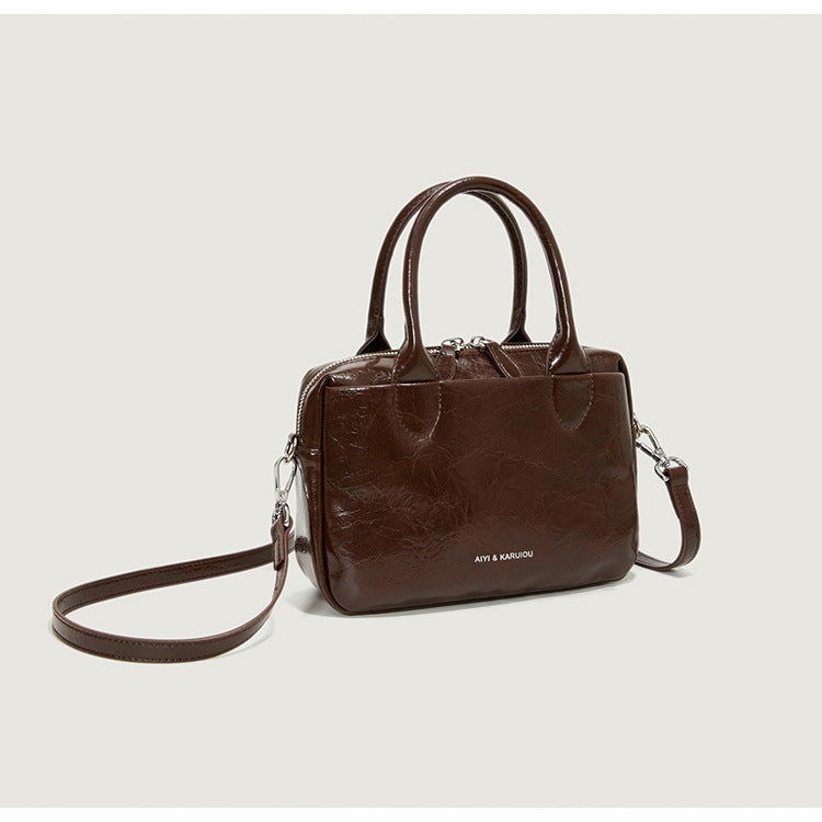 Leather High Grade Messenger Pillbox Bag Purse - Modestly Vogue 