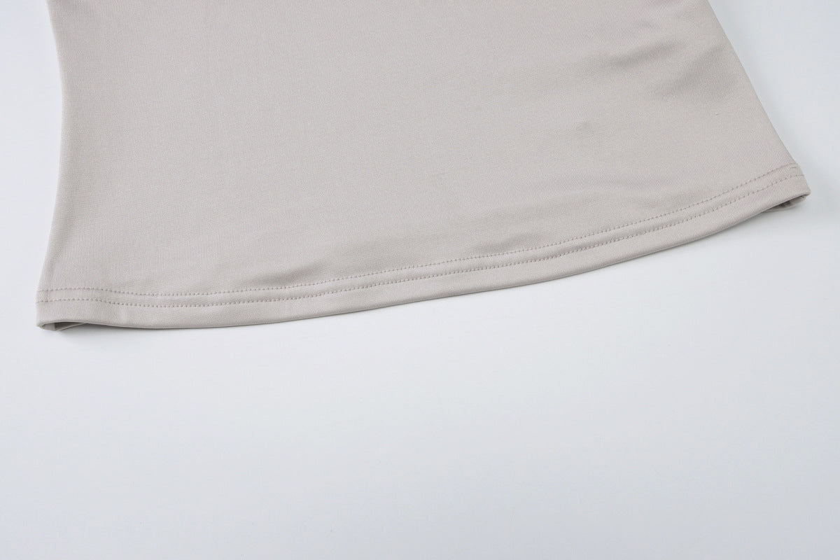 Women’s Slim Fit Long Sleeve Backless Solid Color Top