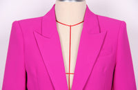 Red Wide Leg Tailored Elegant Pant Set Suit - Modestly Vogue 