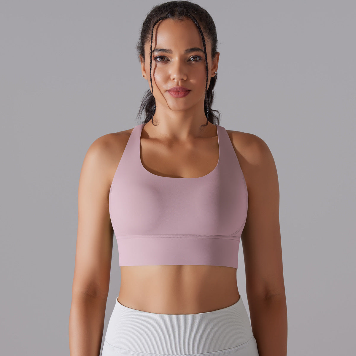 Nude Feel Push-Up Sports Bra for Women – Seamless Yoga & Running Vest