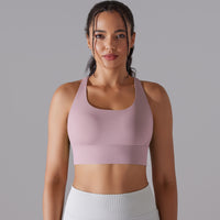 Nude Feel Push-Up Sports Bra for Women – Seamless Yoga & Running Vest