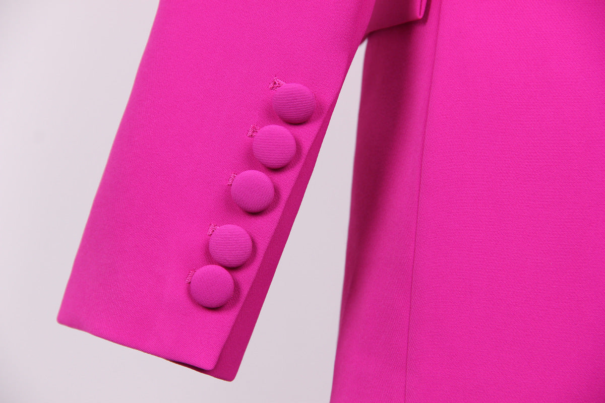 Red Wide Leg Tailored Elegant Pant Set Suit - Modestly Vogue 