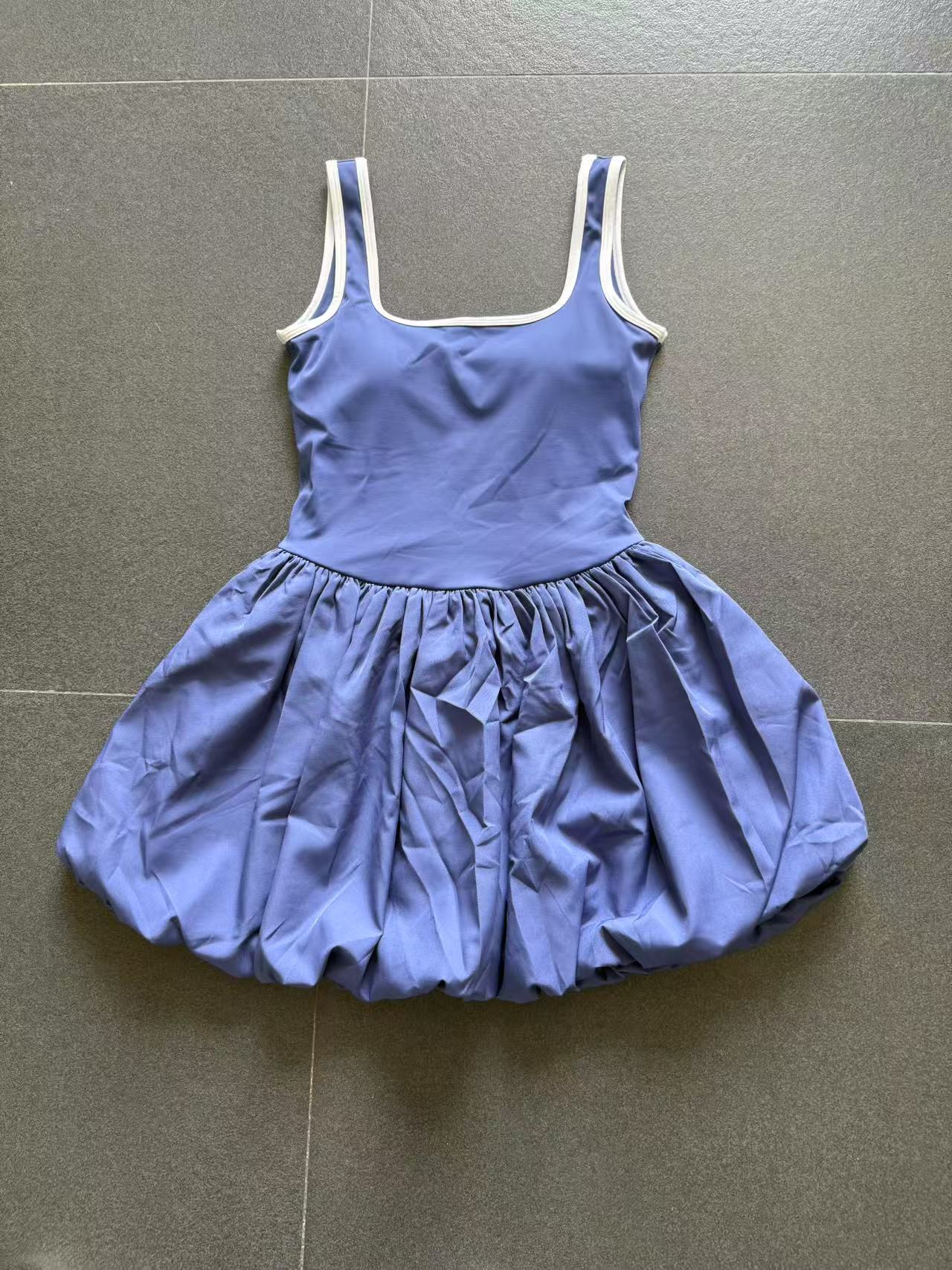 Contrast Color Nude Feel Faux Two Pieces Sports Dress Women Anti Exposure Bottoming Outdoor Running Fitness Tennis Dress