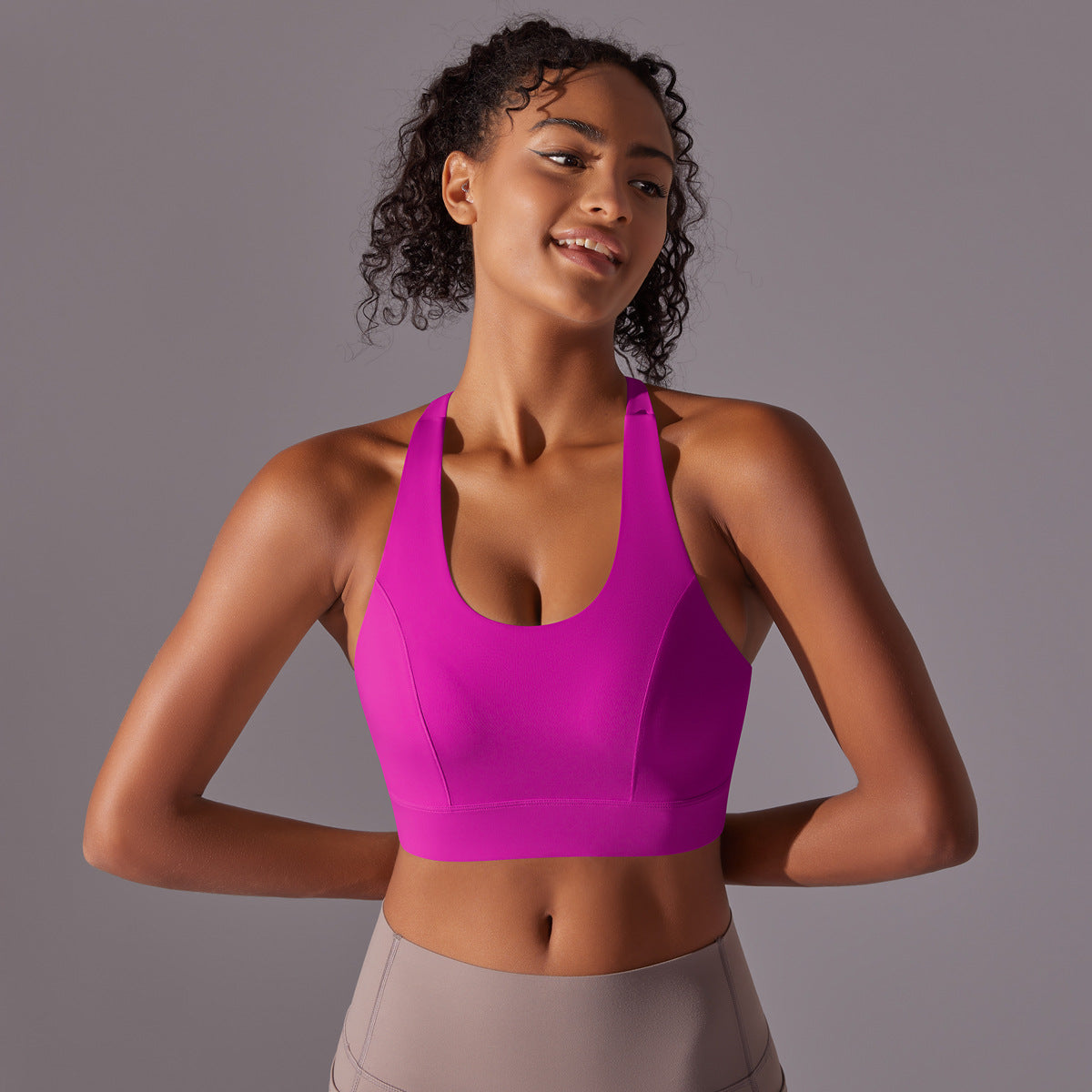 High Strength Yoga Bra – Seamless Push-Up Vest with Beauty Back