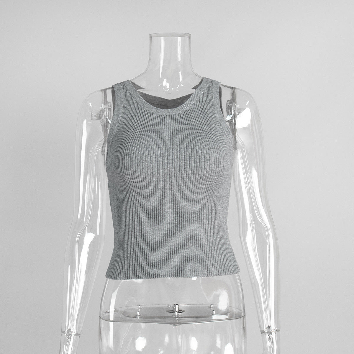 Knitted Vest Women Summer Solid Color Slim Thread Inner Wear Blouse Short Vest - Modestly Vogue 