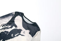 Animal Print Round Neck Long Sleeve Maxi Dress - Modestly Vogue 