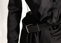 Dark Asymmetric Ruched Two Piece Outfit – Cropped Fall Set - Modestly Vogue 