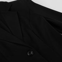 Women’s Black Lace Stitching Long Sleeve Office Blazer