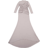 High Waist Ruched Elegant Long Sleeved Holiday Maxi Dress - Modestly Vogue 