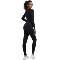 Seamless Knitted Outdoor Cycling Clothing Sports Yoga Long Sleeve Shapewear Ski Sports Sets - Modestly Vogue 