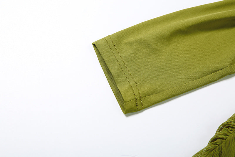 Women’s Autumn Winter Slim Fit Asymmetric Pleated Maxi Dress