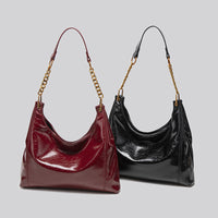 High-End Oil Wax Leather Crossbody Tote – Large Capacity One Shoulder Bag