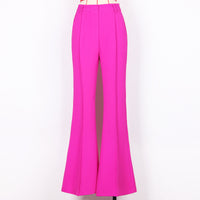 Red Wide Leg Tailored Elegant Pant Set Suit - Modestly Vogue 