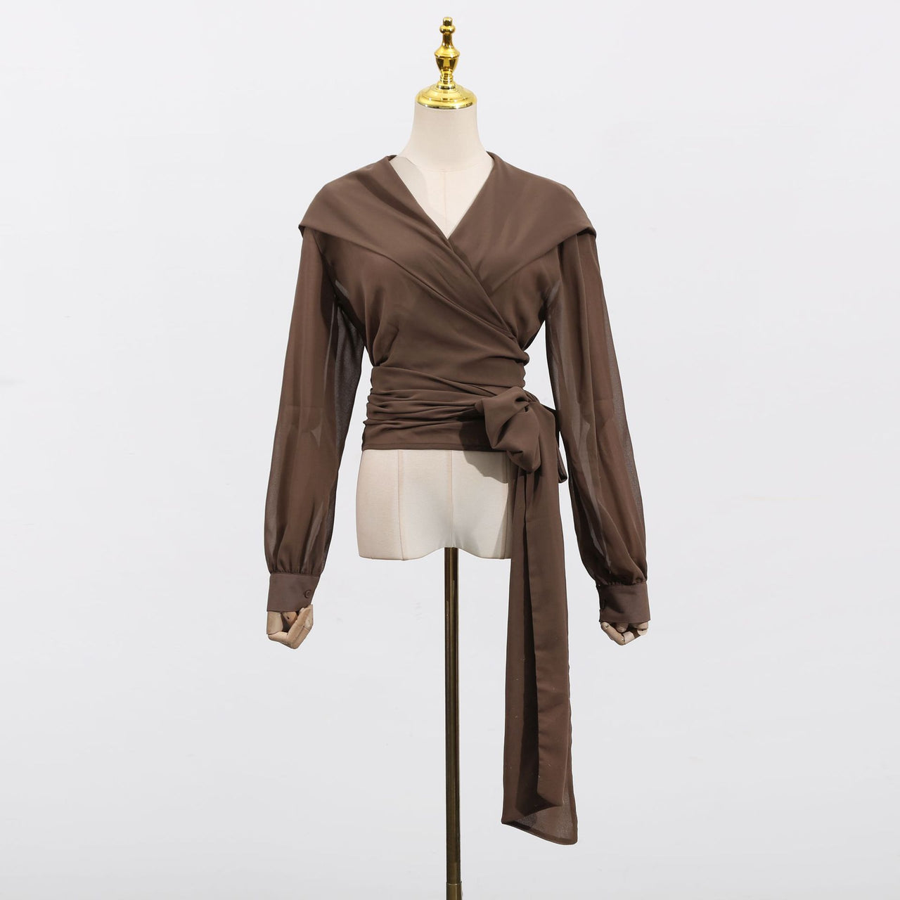 Earthtone Casual Lace up Waist Controlled Lightweight Hooded Simple Shirt Top for Women - Modestly Vogue 