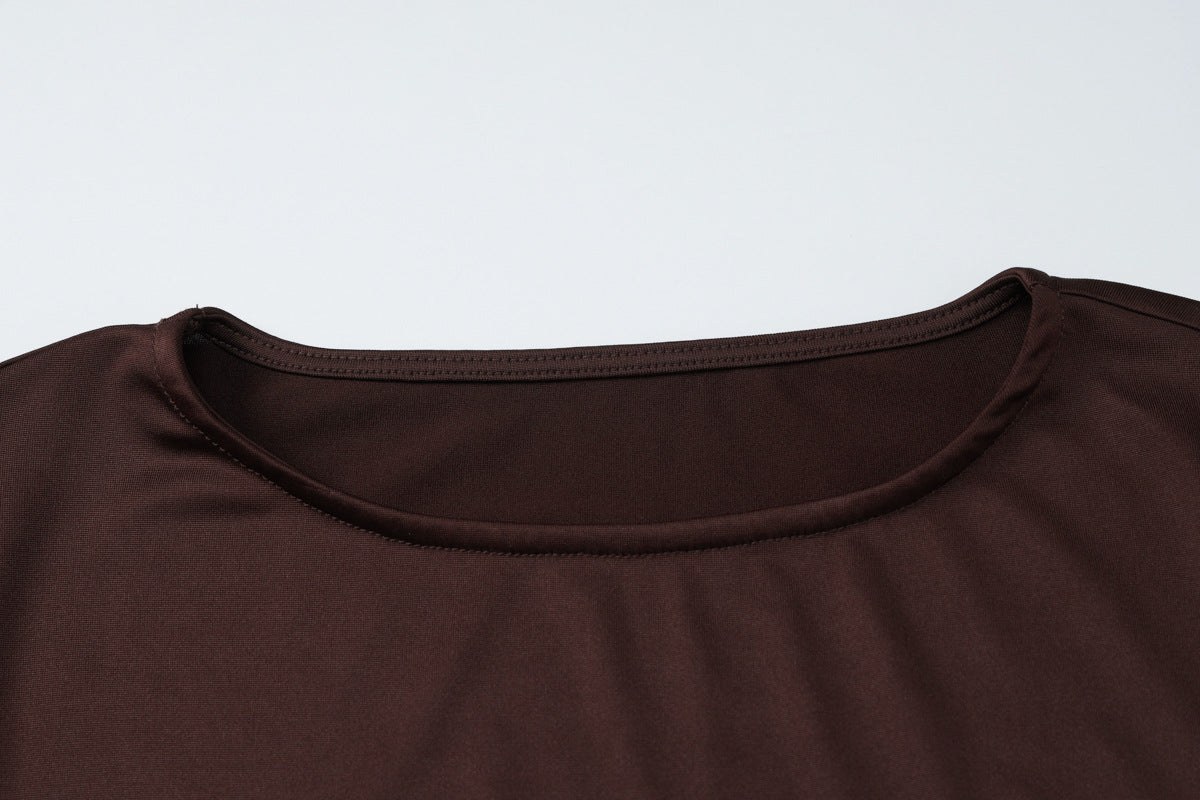 Women Clothing Autumn Pleated Waist Tight Lace up Long Sleeve Dress Women - Modestly Vogue 