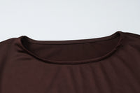 Women Clothing Autumn Pleated Waist Tight Lace up Long Sleeve Dress Women - Modestly Vogue 