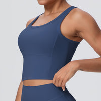 Nude Feel Workout Sports Bra with Chest Pad | Skin-Soft Fitness Bra - Modestly Vogue 