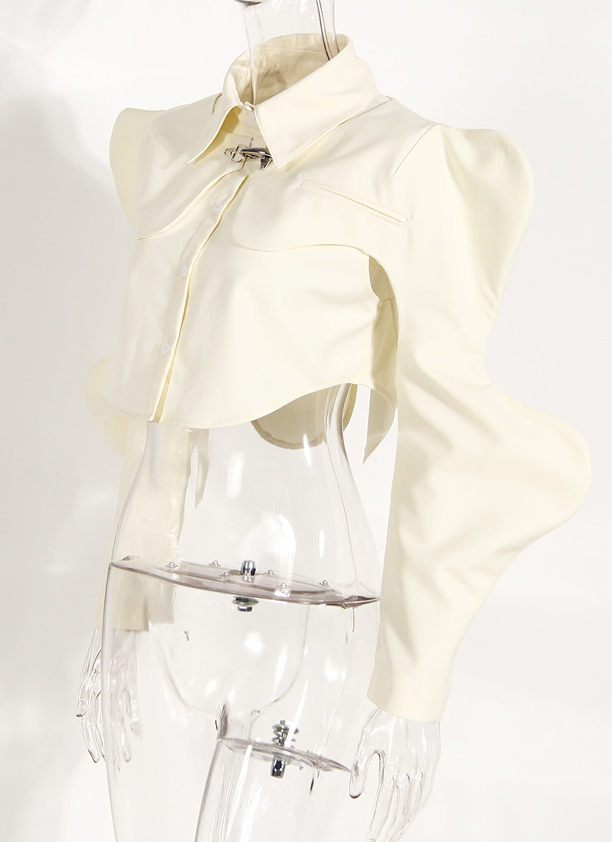 Neutral Two-Piece Set Women Spring Vest Shawl Suit Sleeveless Short Shirt Personality Sneaky Design Suit - Modestly Vogue 