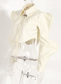 Neutral Two-Piece Set Women Spring Vest Shawl Suit Sleeveless Short Shirt Personality Sneaky Design Suit - Modestly Vogue 