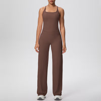 Micro Brushed Solid Color H Shaped Yoga Wear Set