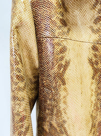Snakeskin Leather Jacket & Flared Pants | Bold Co-Ord Set - Modestly Vogue 