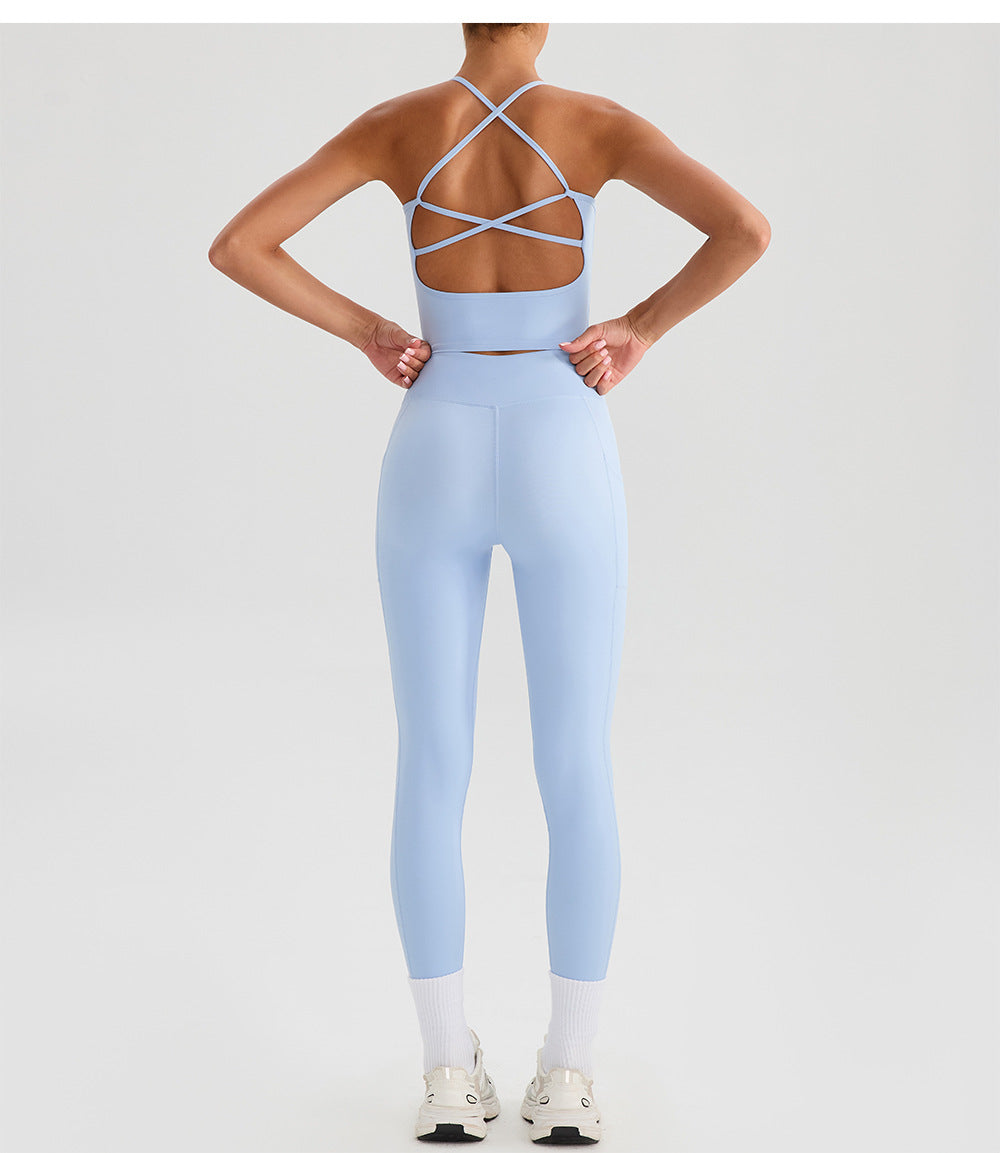 High Waist Cross Yoga Trousers – Nude Feel Quick Dry Fitness Pants