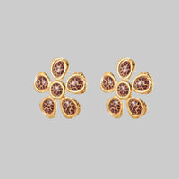 Trendy Leopard Print Design Floral Stainless Steel Studs Affordable Luxury Earrings