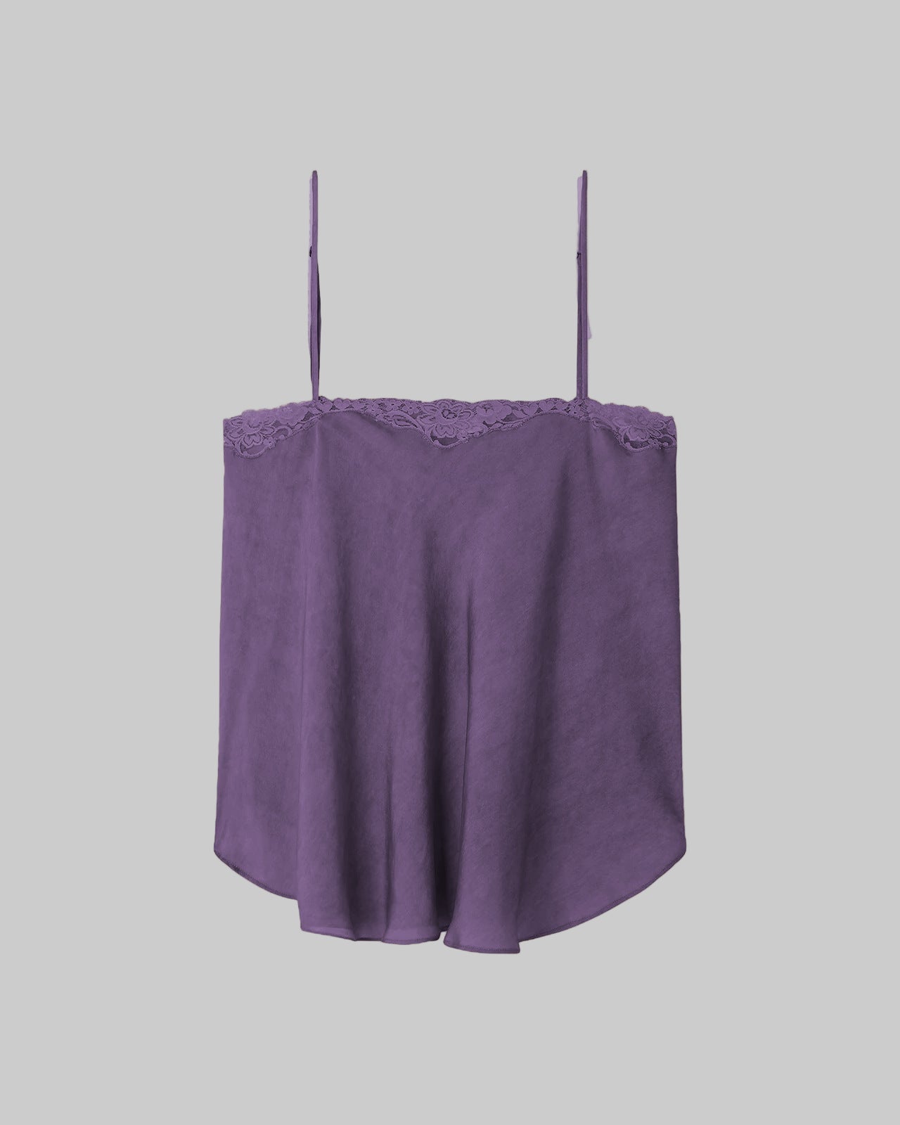 Satin Solid Color Casual Loose Ruffled Stitching Camisole Top - Modestly Vogue 