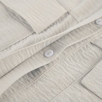 Light Khaki Textured Lace Up Waist Jumpsuit Short Sleeve Jumpsuit - Modestly Vogue 