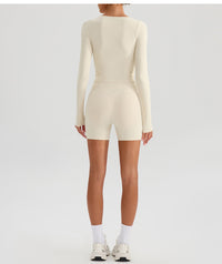 Deep V Plunge Neck Yoga Jacket – Cutout Beauty Back Fitness Outerwear