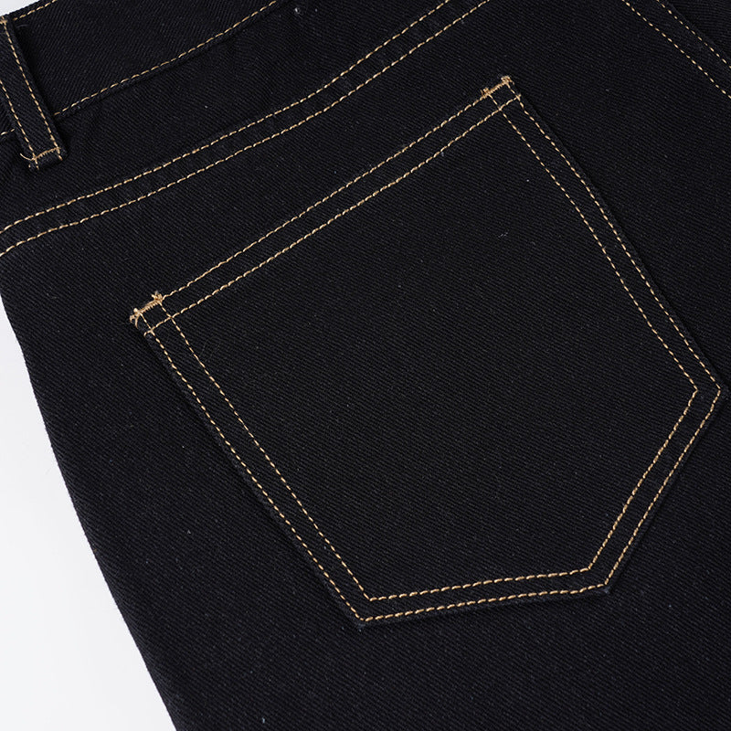 Retro Street Straight Low Waist Casual Jeans Women Arrival Basic Dark Blue Pants