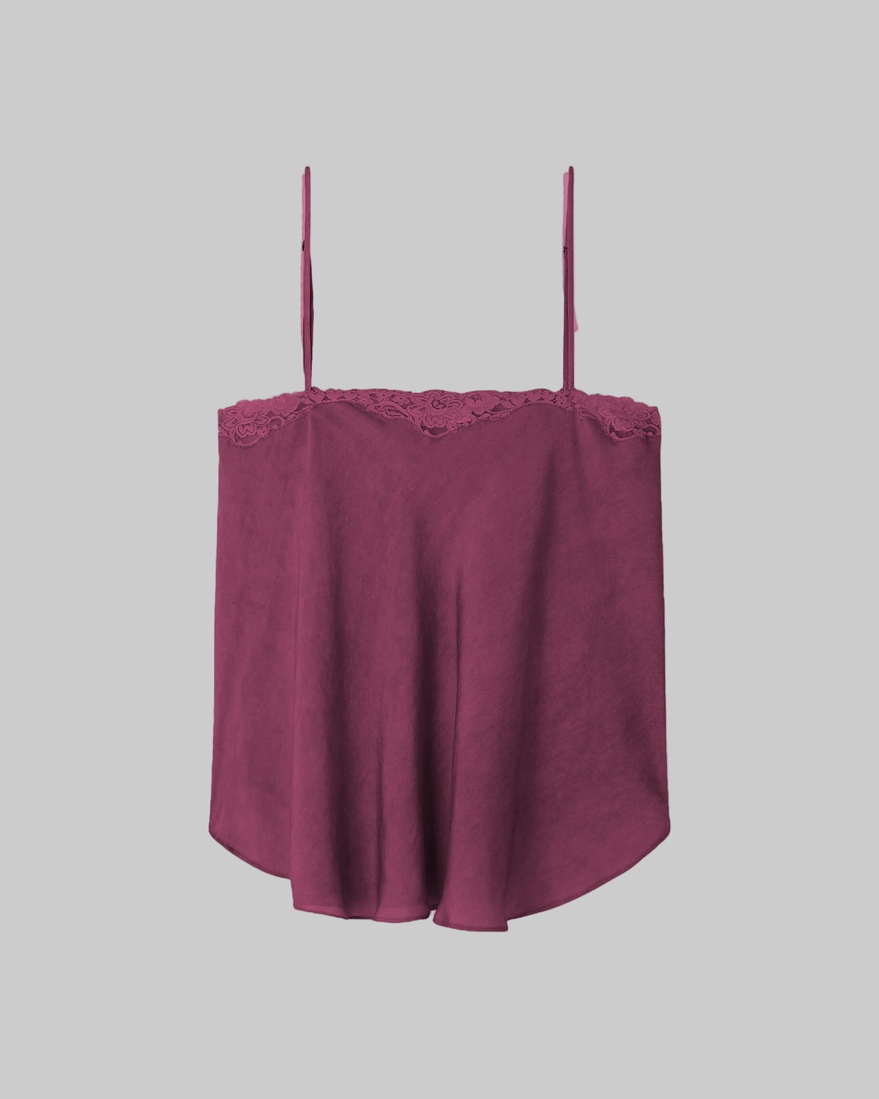 Satin Solid Color Casual Loose Ruffled Stitching Camisole Top - Modestly Vogue 